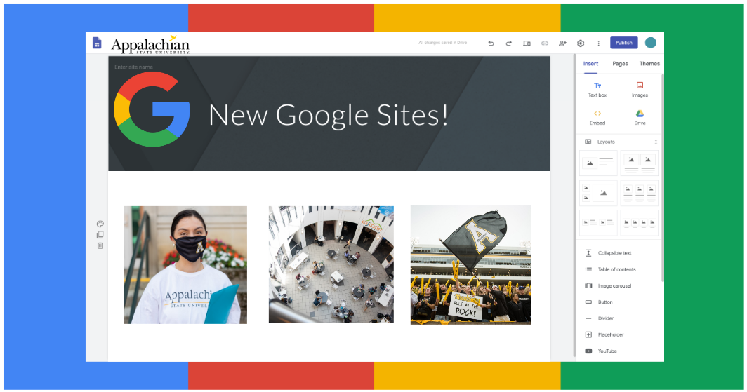 Example of New Google Sites Page