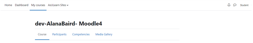 student view of AsULearn 4 course page