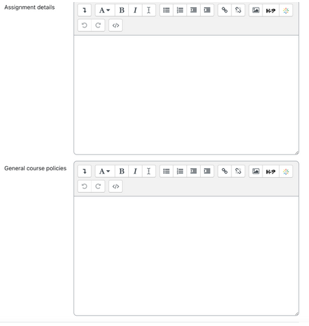 assignment details and course policies fields in syllabus resource