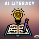 Image of a light build with AI inside for illuminating ideas over a book representing literacy.