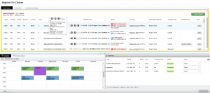 This screen capture highlights the improved and new features of Student Self-Service for Registration with search results, a calendar view, and summary sections. 